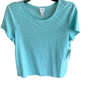 Chico's Blue Ribbed T-Shirt
